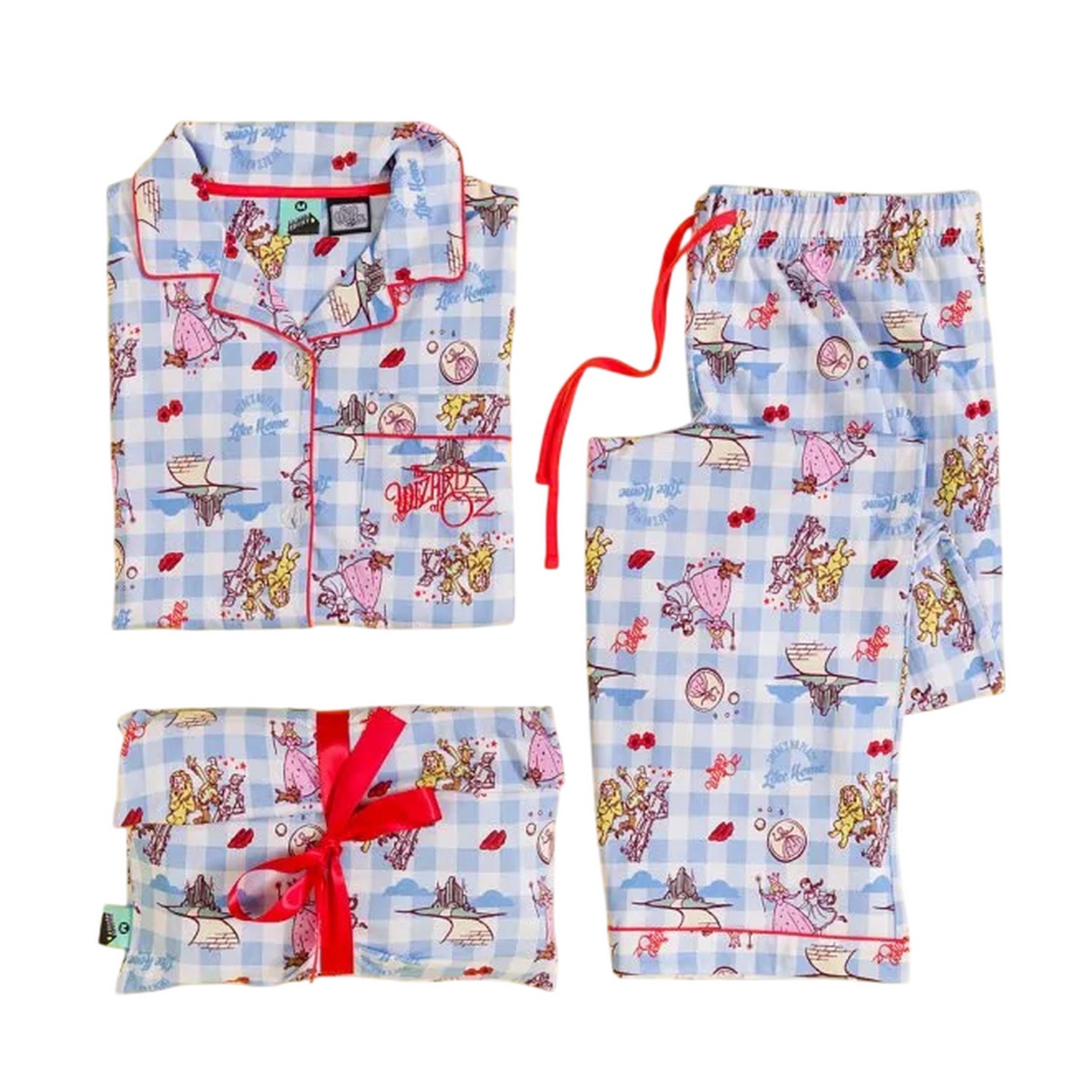 Blue-White-Red - Front - The Wizard Of Oz Womens-Ladies There´s No Place Like Home Long Pyjama Set