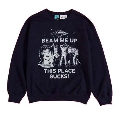Blue - Front - Stranger Things Unisex Adult Beam Me Up Sweatshirt