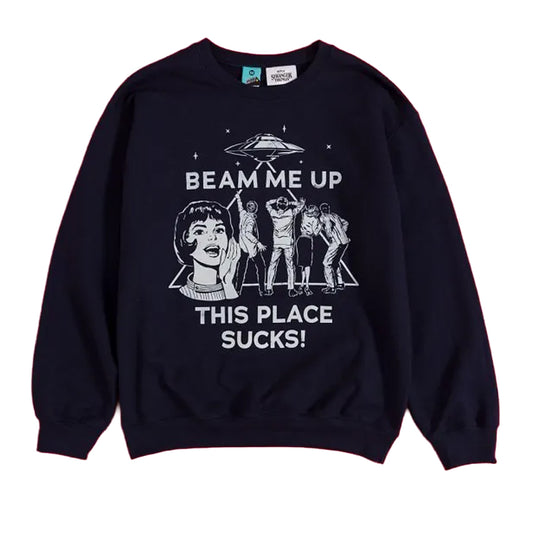 Blue - Front - Stranger Things Unisex Adult Beam Me Up Sweatshirt