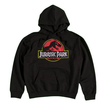 Black - Front - Jurassic Park Unisex Adult Classic Logo Hoodie