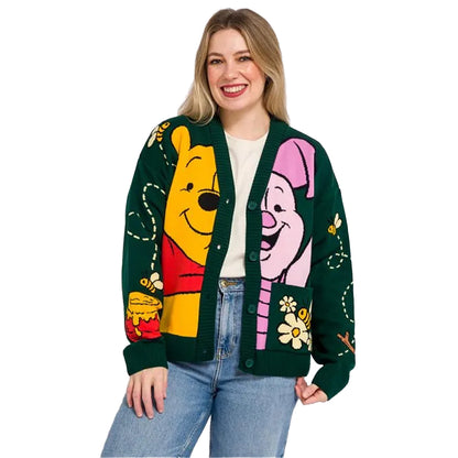 Green - Lifestyle - Winnie the Pooh Unisex Adult Knitted Cardigan