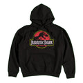 Black - Front - Jurassic Park Unisex Adult Classic Logo Hoodie
