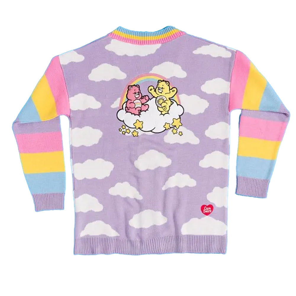 Lilac - Back - Care Bears Unisex Adult Cloud Knitted Cardigan
