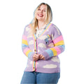 Lilac - Side - Care Bears Unisex Adult Cloud Knitted Cardigan