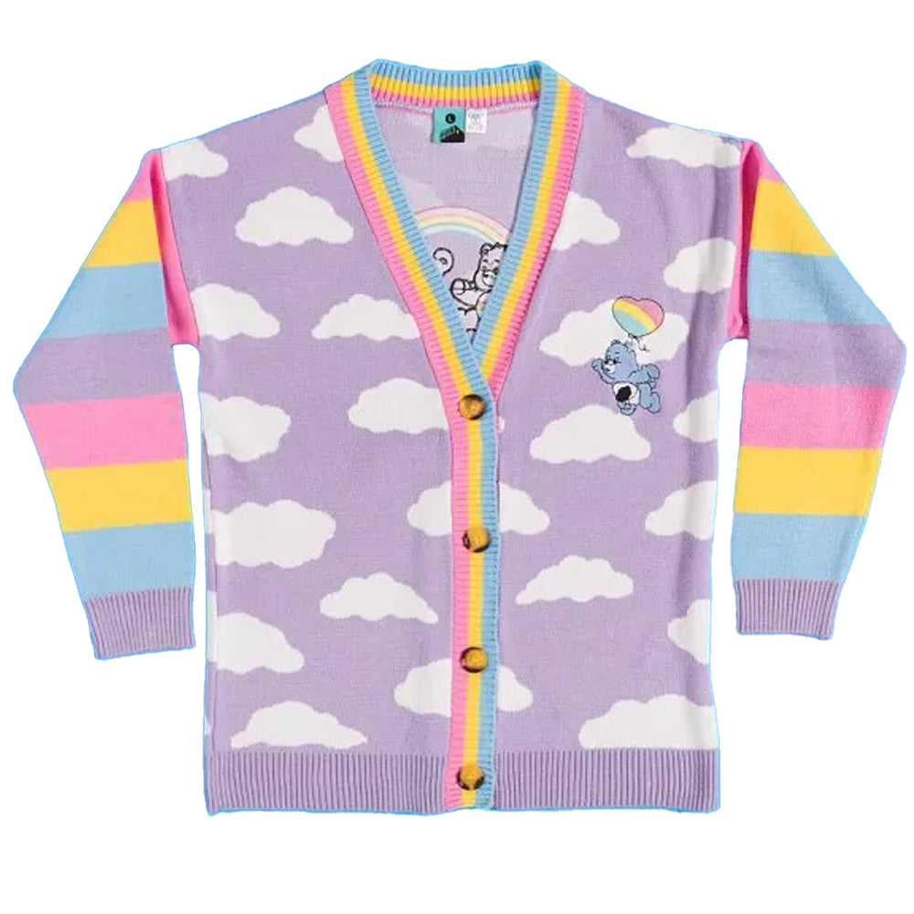 Lilac - Front - Care Bears Unisex Adult Cloud Knitted Cardigan