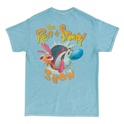 Blue - Back - The Ren & Stimpy Show Unisex Adult Vintage Wash T-Shirt