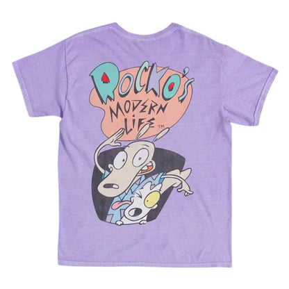 Purple - Back - Rocko´s Modern Life Unisex Adult Vintage Wash T-Shirt
