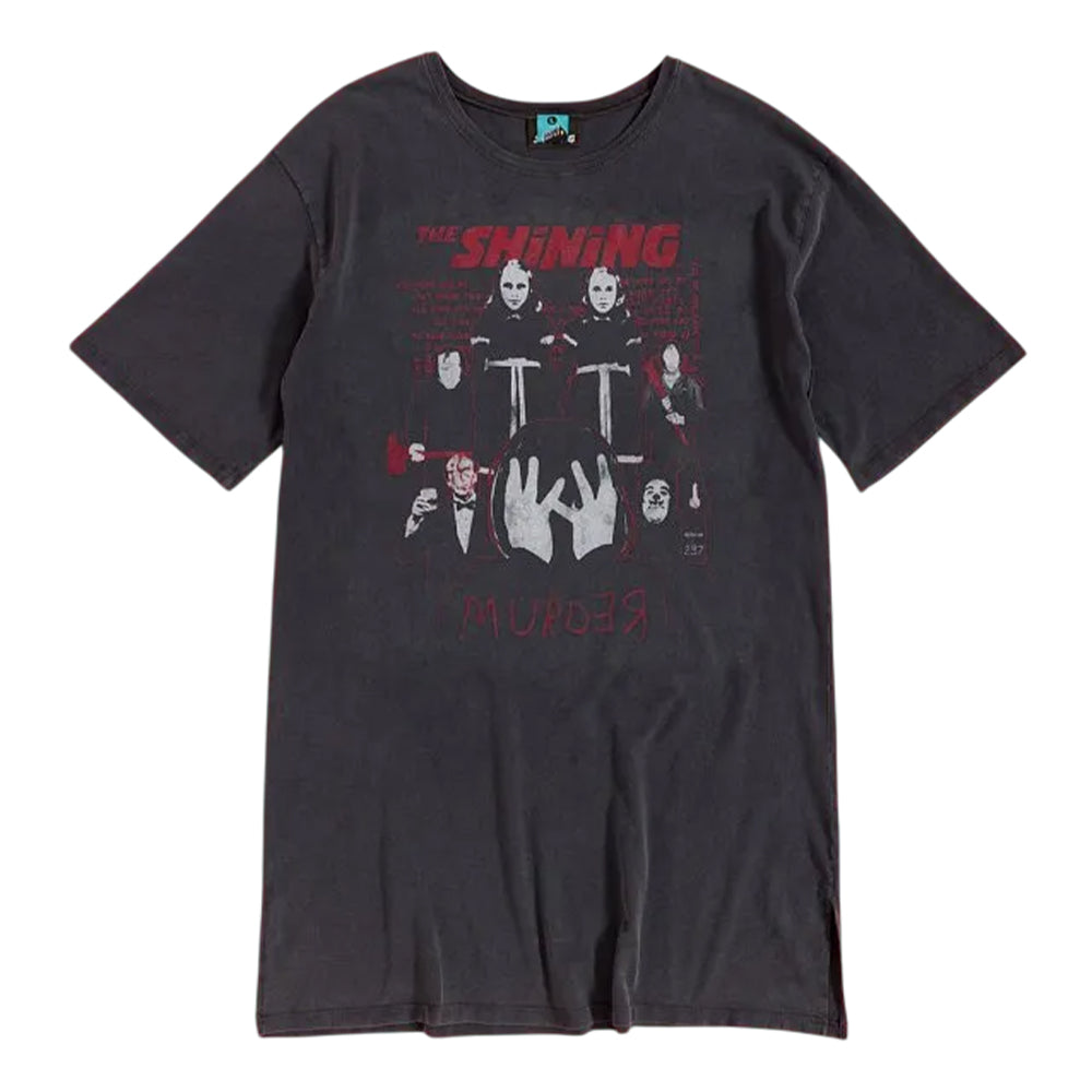 Black - Front - The Shining Womens-Ladies Vintage Wash T-Shirt Dress