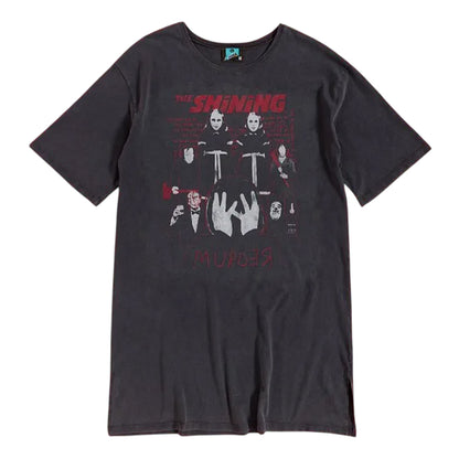 Black - Front - The Shining Womens-Ladies Vintage Wash T-Shirt Dress
