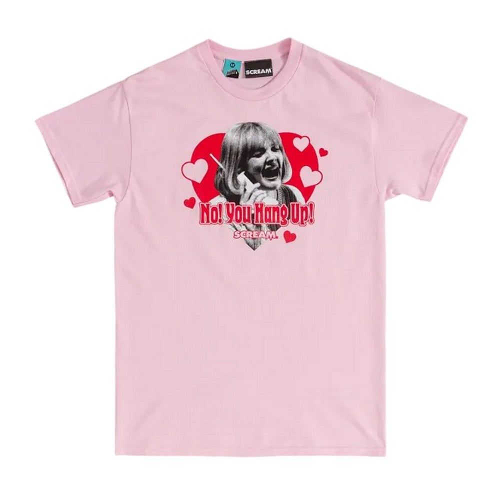 Pink - Front - Scream Unisex Adult No You Hang Up T-Shirt