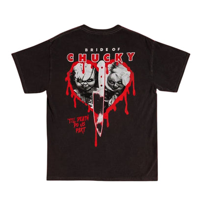 Black - Back - Bride of Chucky Unisex Adult Til Death Do Us Part Vintage Wash T-Shirt