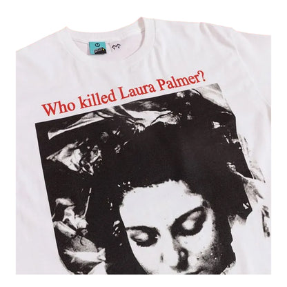 White - Side - Twin Peaks Unisex Adult Who Killed Laura Palmer? Back Print T-Shirt