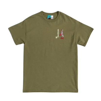 Khaki Green - Front - Aardman Unisex Adult Aard-Man Logo T-Shirt