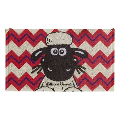 Pink-White - Front - Wallace and Gromit Shaun The Sheep Recycled PVC Door Mat