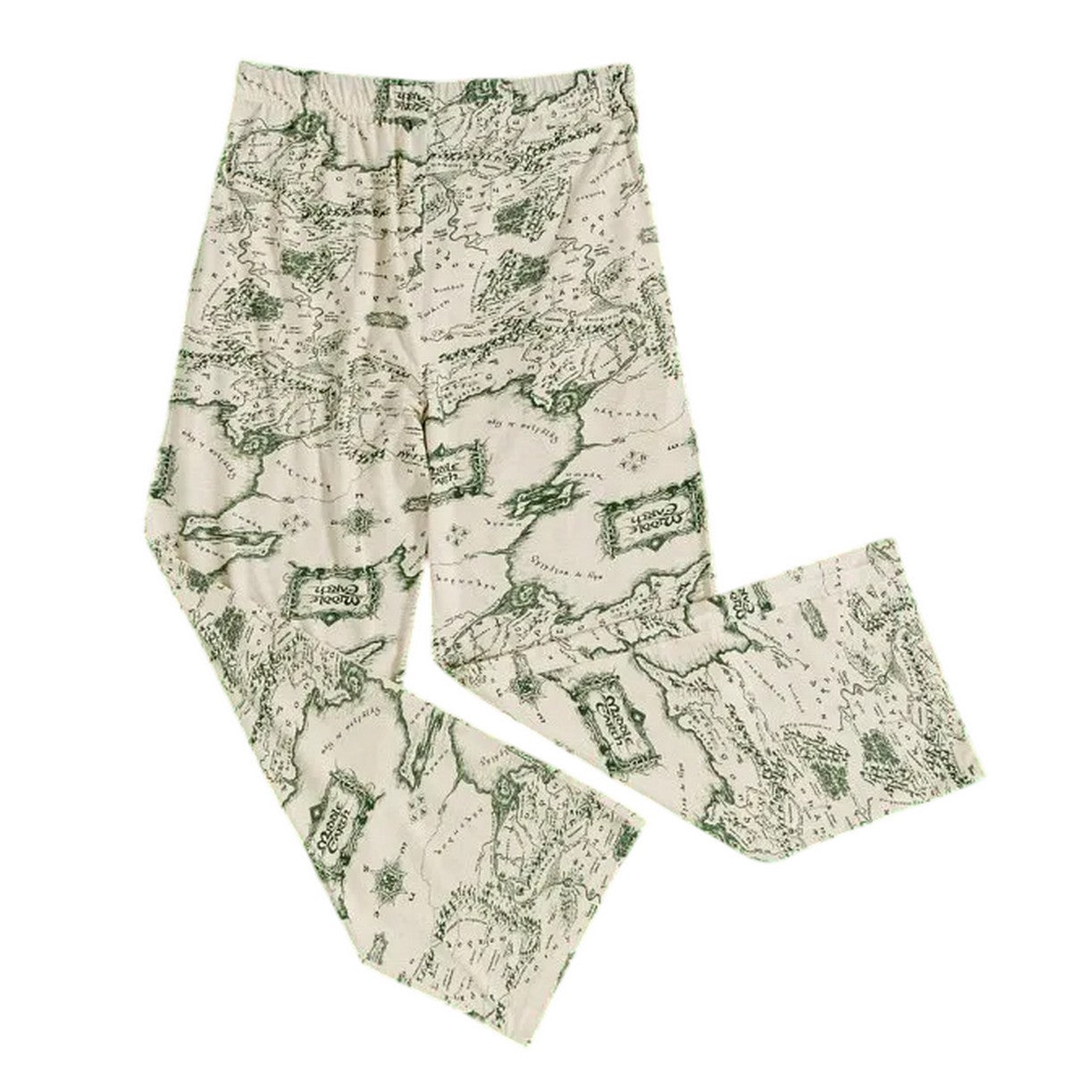 Oatmeal Marl - Back - The Lord Of The Rings Unisex Adult Middle Earth Map Lounge Pants