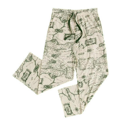 Oatmeal Marl - Front - The Lord Of The Rings Unisex Adult Middle Earth Map Lounge Pants