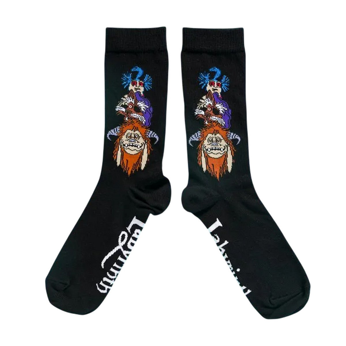 Black-Purple - Back - Labyrinth Unisex Adult Ludo & Friends Socks (Pack of 2)