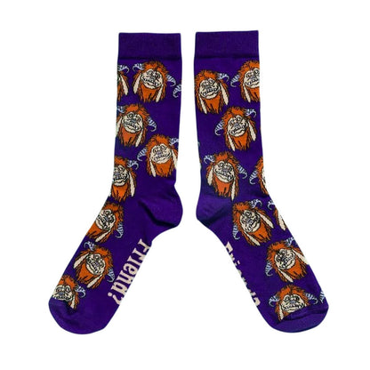 Black-Purple - Side - Labyrinth Unisex Adult Ludo & Friends Socks (Pack of 2)