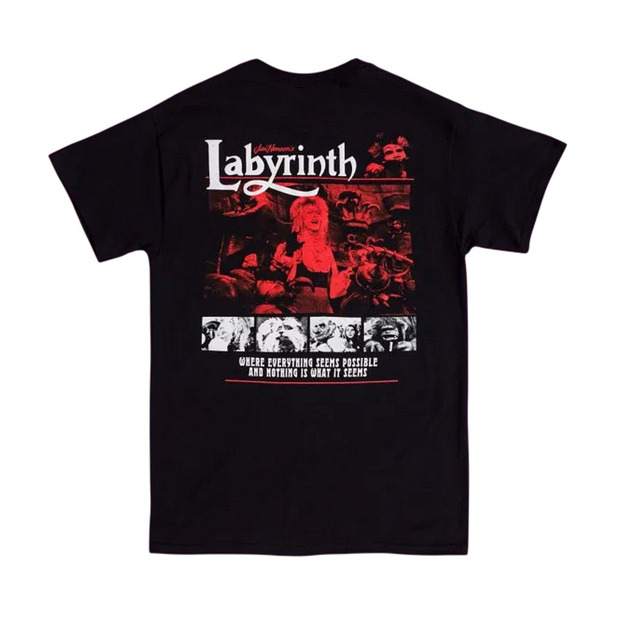 Black - Back - Labyrinth Unisex Adult Character Scenes Back Print T-Shirt
