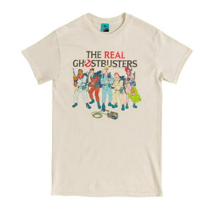 Natural - Front - The Real Ghostbusters Unisex Adult Character T-Shirt