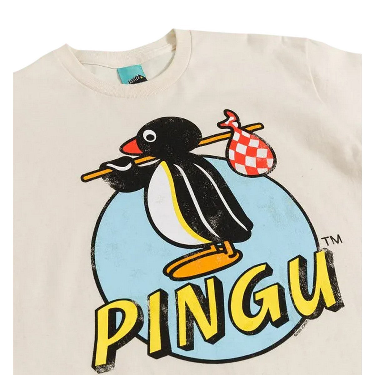 Natural - Side - Pingu Unisex Adult Classic Logo T-Shirt