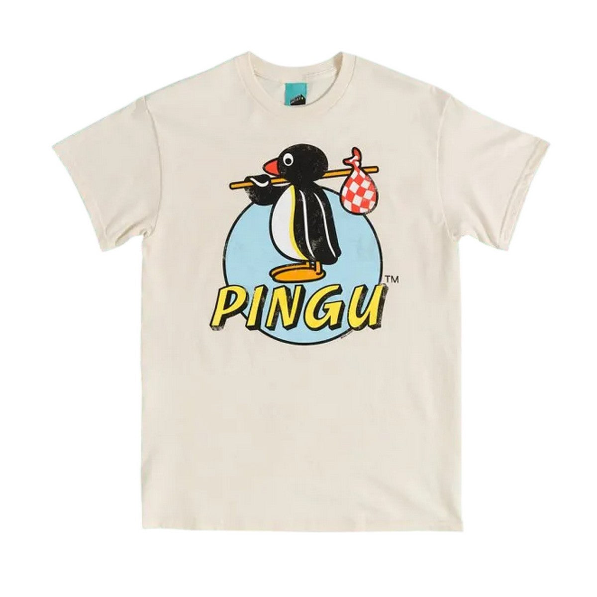 Natural - Front - Pingu Unisex Adult Classic Logo T-Shirt