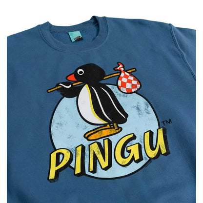 Indigo Blue - Side - Pingu Unisex Adult Classic Logo Sweatshirt