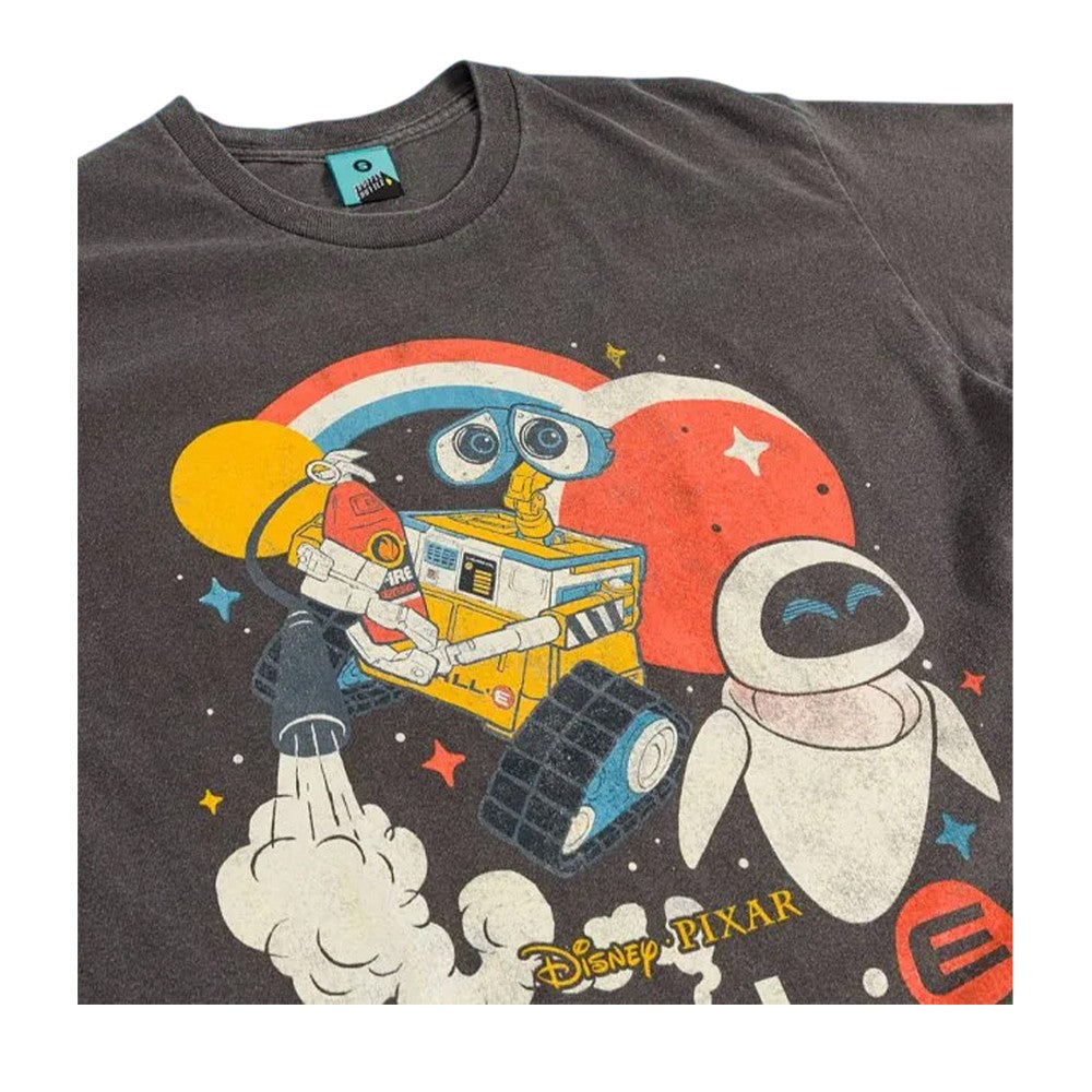 Charcoal - Side - Wall-E Unisex Adult Vintage Wash T-Shirt