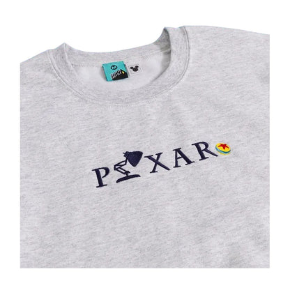 Grey - Side - Disney Pixar Unisex Adult Embroidered Logo Sweatshirt