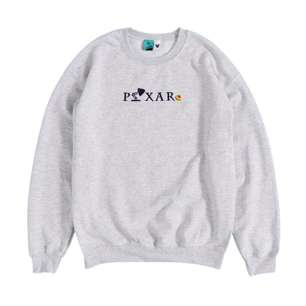 Grey - Front - Disney Pixar Unisex Adult Embroidered Logo Sweatshirt
