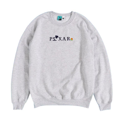Grey - Front - Disney Pixar Unisex Adult Embroidered Logo Sweatshirt