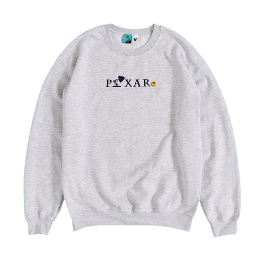 Grey - Front - Disney Pixar Unisex Adult Embroidered Logo Sweatshirt