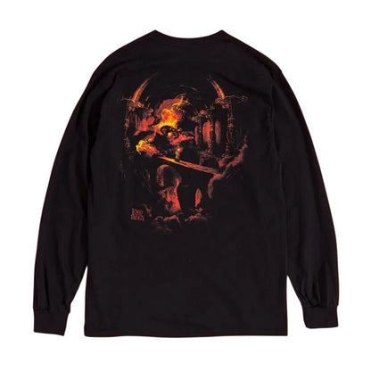 Black - Back - The Lord Of The Rings Unisex Adult Balrog Back Print Long-Sleeved T-Shirt