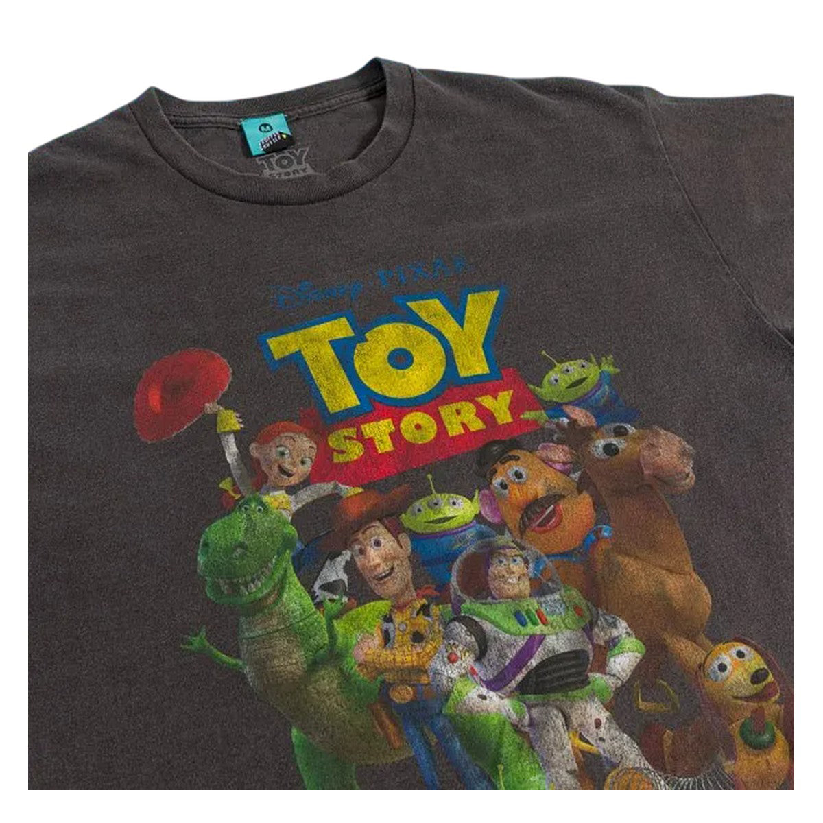 Charcoal - Side - Toy Story Unisex Adult The Toys Are Back in Town Vintage Wash T-Shirt