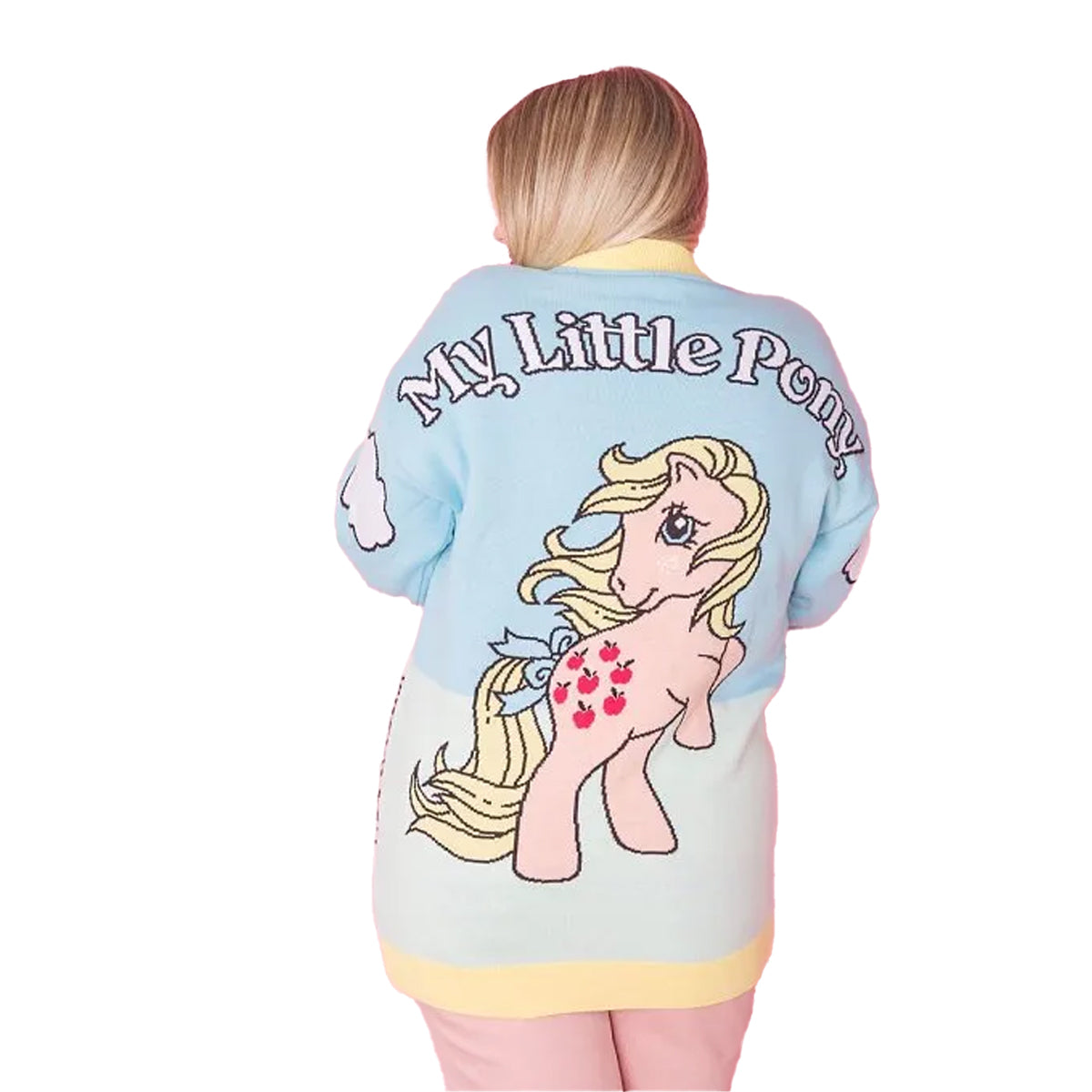 Light Blue - Side - My Little Pony Unisex Adult Retro Oversized Cardigan