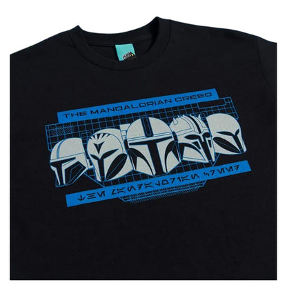 Black-Blue - Side - Star Wars The Mandalorian Unisex Adult Printed T-Shirt