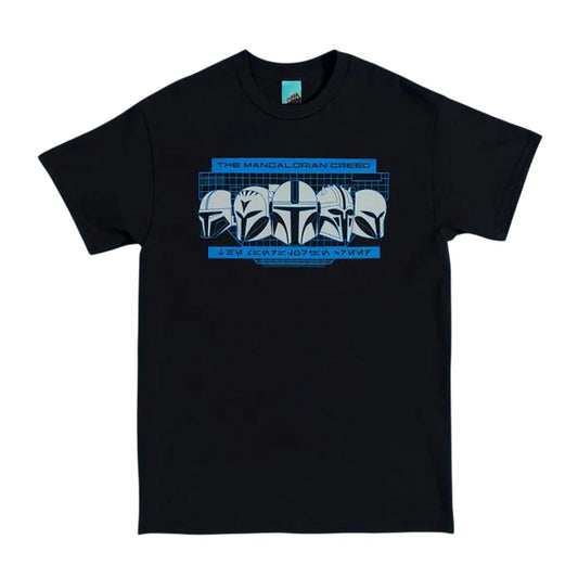 Black-Blue - Front - Star Wars The Mandalorian Unisex Adult Printed T-Shirt