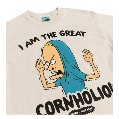 White - Side - Beavis & Butthead Unisex Adult I Am The Great Cornholio T-Shirt