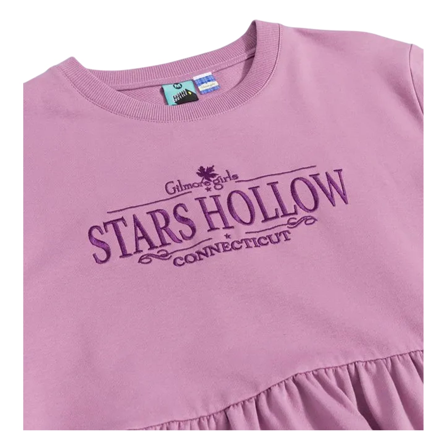 Purple - Side - Gilmore Girls Womens-Ladies Stars Hollow Embroidered Sweater Dress