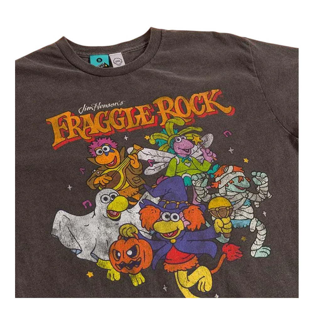 Charcoal - Side - Fraggle Rock Unisex Adult Spooky Fancy Dress Vintage Wash T-Shirt
