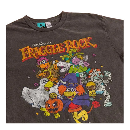 Charcoal - Side - Fraggle Rock Unisex Adult Spooky Fancy Dress Vintage Wash T-Shirt