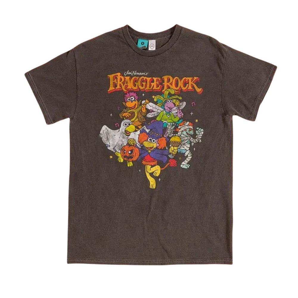 Charcoal - Front - Fraggle Rock Unisex Adult Spooky Fancy Dress Vintage Wash T-Shirt