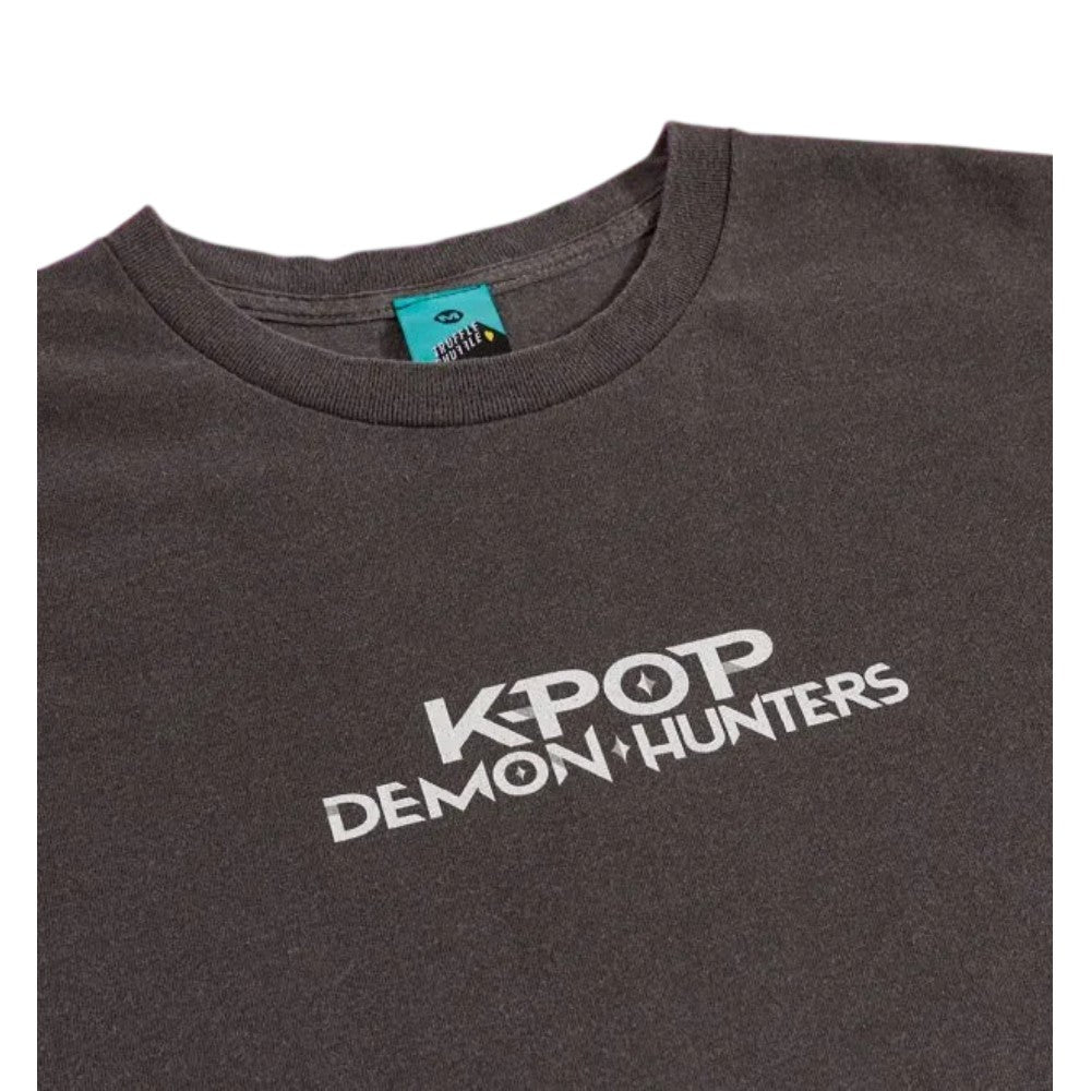 Charcoal - Side - K-Pop Demon Hunters Unisex Adult Vintage Wash T-Shirt