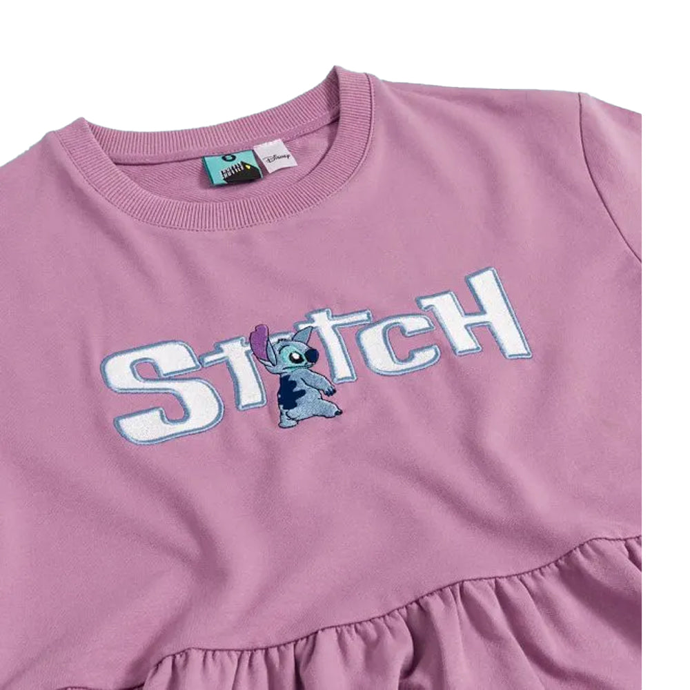 Violet - Side - Lilo & Stitch Womens-Ladies Embroidered Smock Dress
