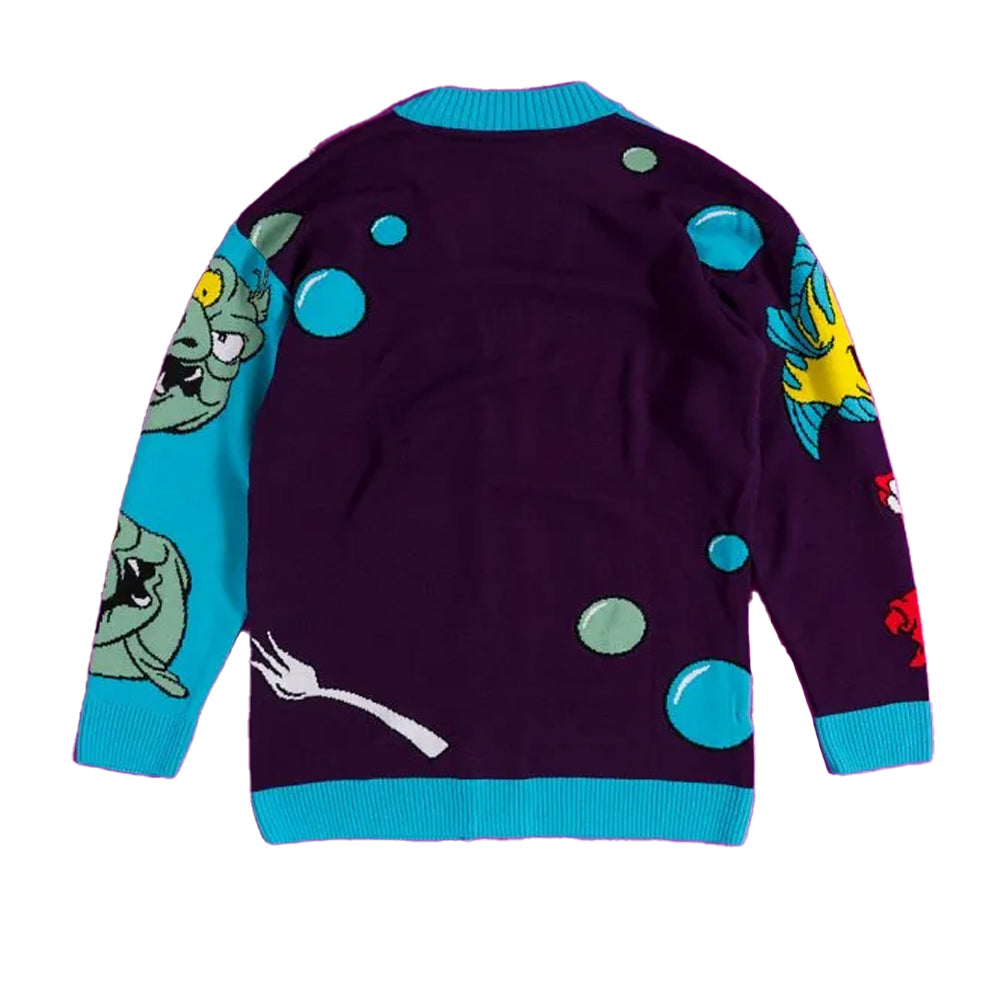 Multicoloured - Back - The Little Mermaid Unisex Adult Knitted Oversized Cardigan