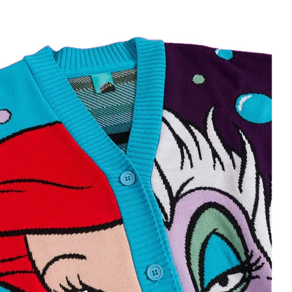 Multicoloured - Side - The Little Mermaid Unisex Adult Knitted Oversized Cardigan