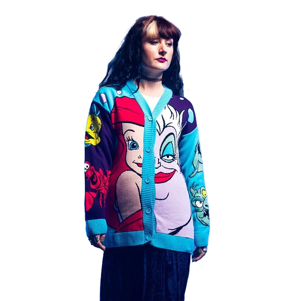 Multicoloured - Lifestyle - The Little Mermaid Unisex Adult Knitted Oversized Cardigan