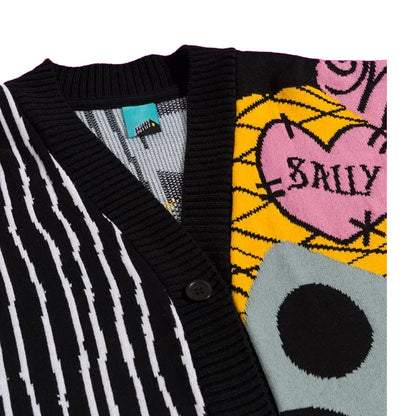 Multicoloured - Side - Nightmare Before Christmas Unisex Adult Patchwork Cardigan