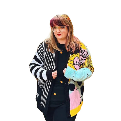 Multicoloured - Lifestyle - Nightmare Before Christmas Unisex Adult Patchwork Cardigan