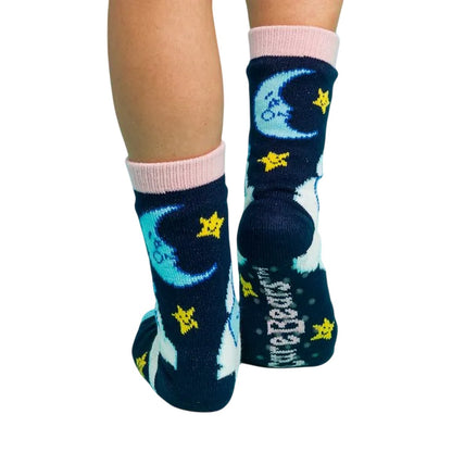 Blue-Pink - Back - Care Bears Unisex Adult Starry Night Borg Lined Slipper Socks